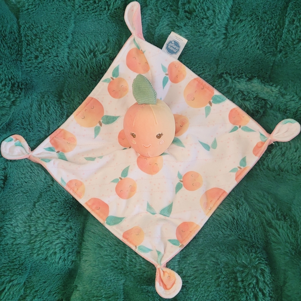 🍑 Mary Meyer Peach Plush Lovey Mini Security Baby Girls Blanket 0 3 6 Months